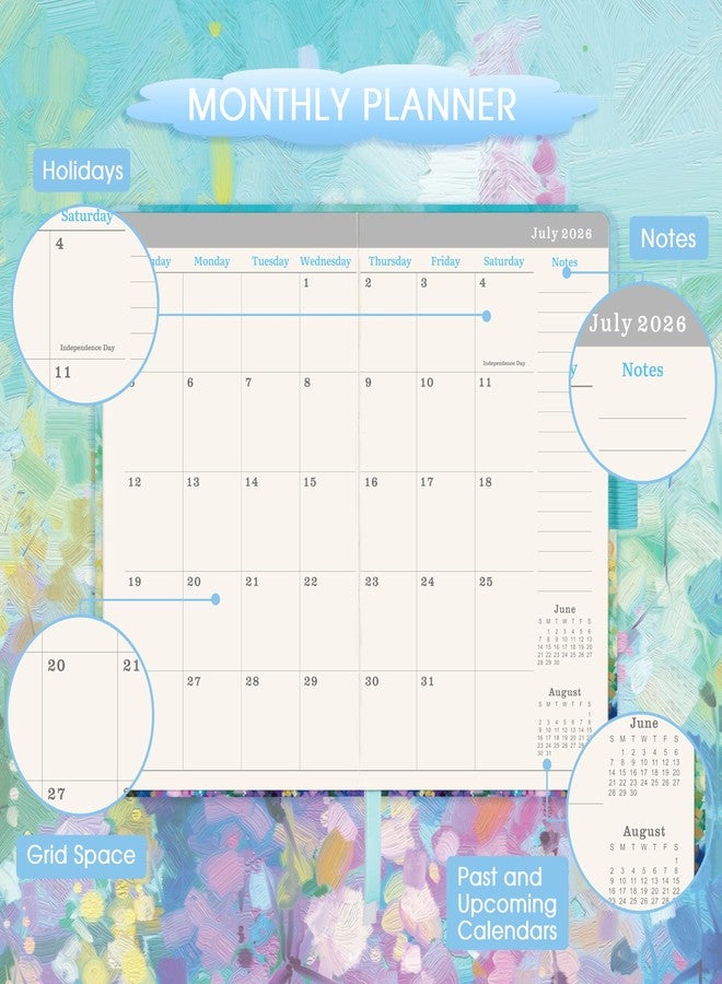 آرت فان مخطط/تقويم جيب 2026-2029 - مخطط شهري لمدة 3 سنوات 2026-2029، يوليو 2026 - يونيو 2029 (36 شهرًا)، 6.3 بوصة × 3.8 بوصة، تقويم جيب شهري مع 60 صفحة للملاحظات، وحامل قلم، منظم مثالي للحقيبة - لوحة زيتية - Image 3
