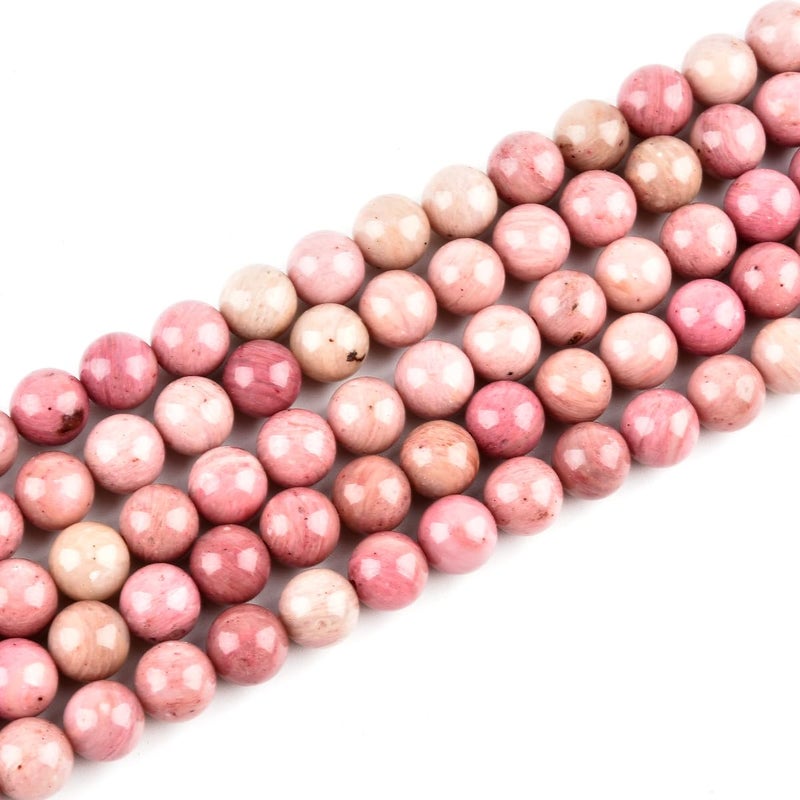 LIFAVOVY Genuine Rhodochrosite Beads for Jewelry Making Gemstone Semi Precious Stone Round 10mm Strand 15in3638pcs