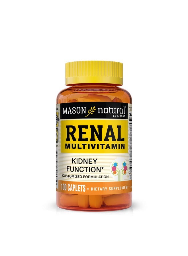MASON NATURAL Renal Multivitamin - Suitable for Vegetarians, 100 Caplets - Image 1