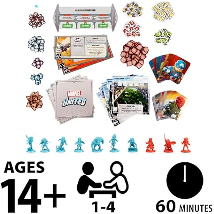 سبن ماستر Marvel United Awardلعبة البطاقات الإستراتيجية التعاونية متعددة اللاعبين الحائزة على جائزة Marvel Captain America Hulk للبالغين والعائلات والأطفال الذين تتراوح أعمارهم بين 14 عاما وما فوق - Image 3