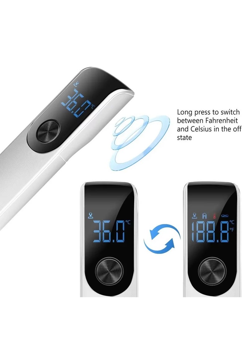 موكوم ترمومتر رقمي بدون لمس بالأشعة تحت الحمراء - لقياس الحرارة فوري بشاشة LCD وإنذار حمى - دقيق لقياس حرارة الجسم والأشياء (32°C–42°C / 89.6°F–109.4°F) - نتائج في ثانية واحدة، قابل للتبديل بين ℃/℉، صغير الحجم وصحي - Image 4