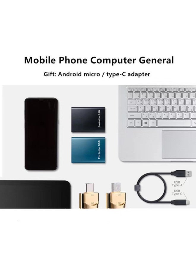 High-speed Mobile Hard Disk 8TB Large-capacity Portable SSD Solid-state Hard Disk E-commerce Expansion 16TB Mobile Phone Computer Universal-Capacity:1TB-Interface:Silver - Image 2