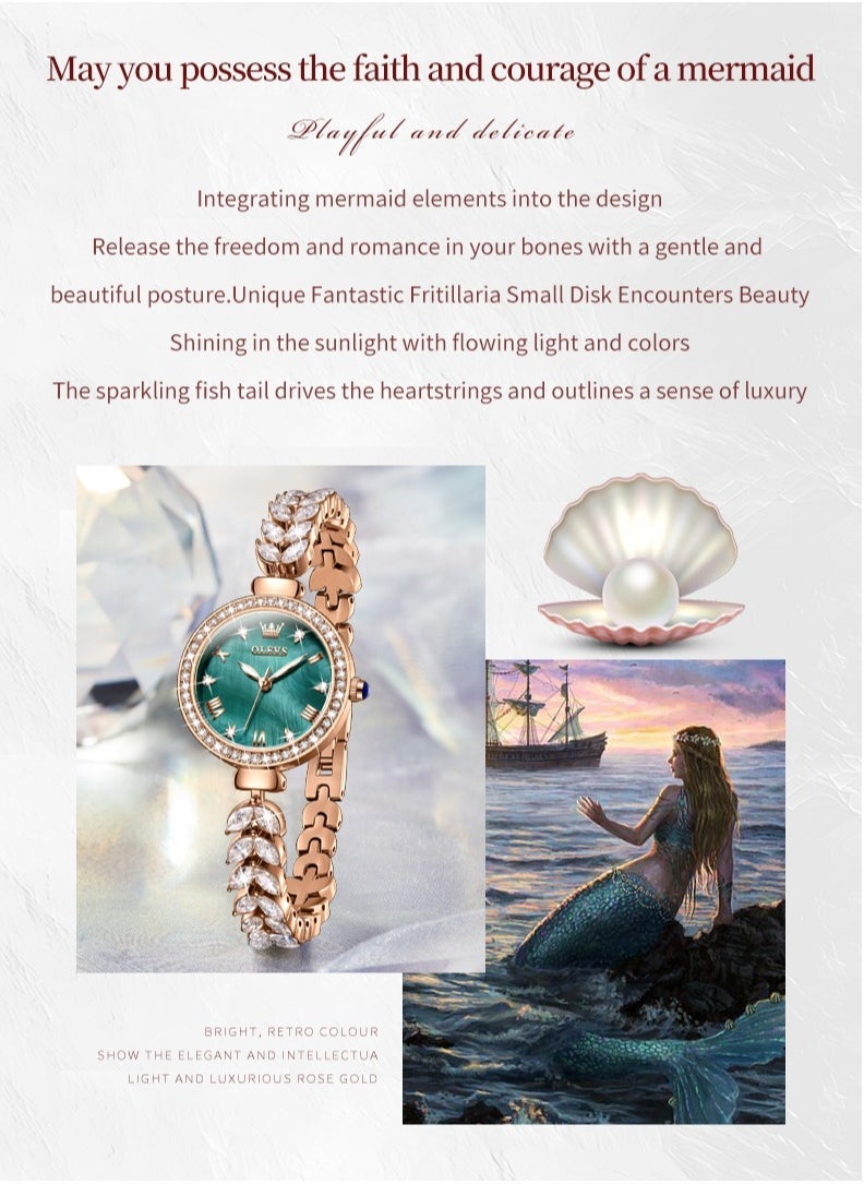 OLEVS ساعات نسائية عصرية كوارتز من الفولاذ المقاوم للصدأ مقاومة للماء ذهبية 9971 - Image 3