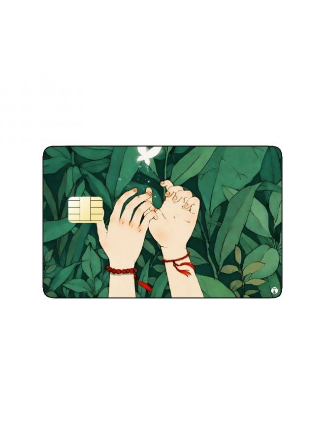 RKN PRINTED BANK CARD STICKER Beautiful White Butterfly Drawing With Hands - Image 1