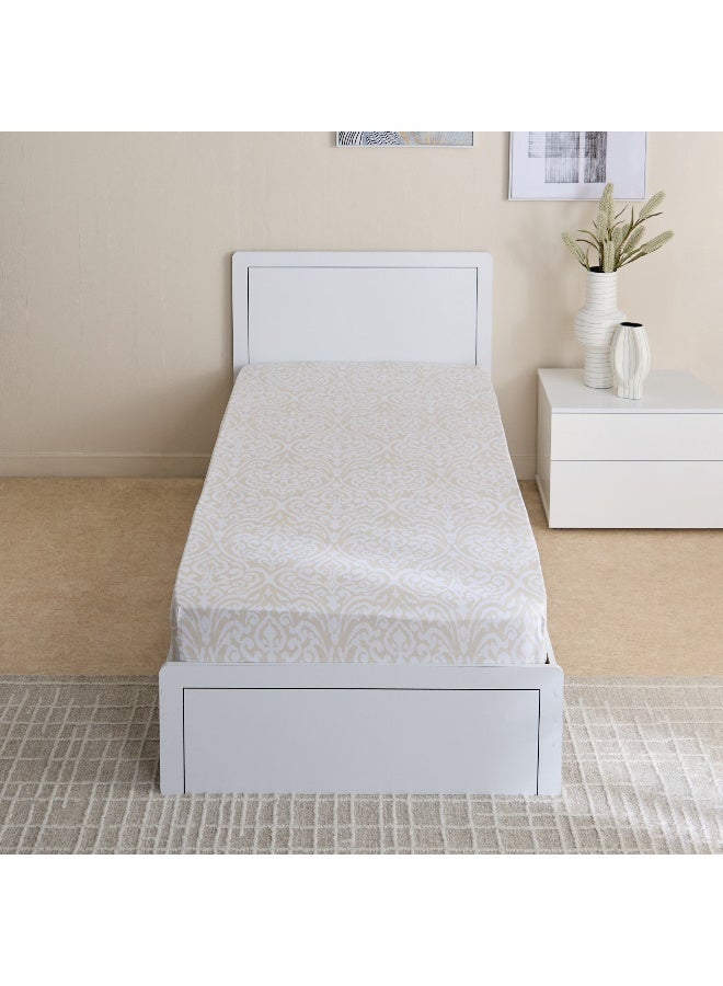 Home Box ملاءة سرير ماتريكس إيسن - تصميم زهور بيج - Image 3