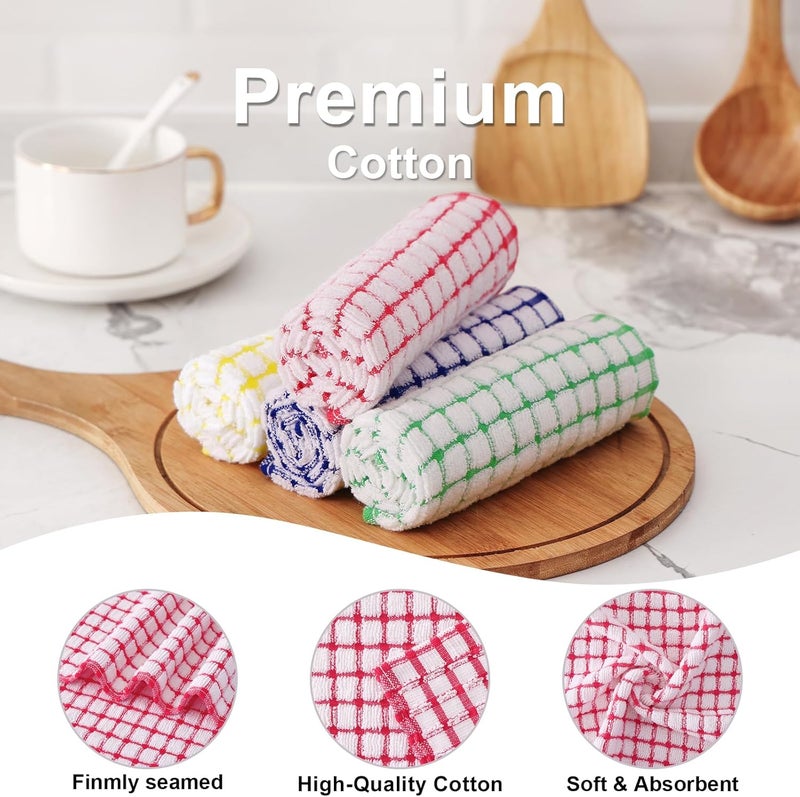 Kitinjoy Cotton 6 Pack Terry Kitchen Towels 16 x 25 Inches Super Soft and Absorbent Dish Towels Quick Drying Hand Towels for Kitchen Drying Red - Image 2