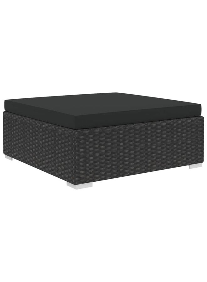 فيداكسل طقم 5 قطع كنب حديقة مع وسائد بولي روطان أسود 46753 - Image 4