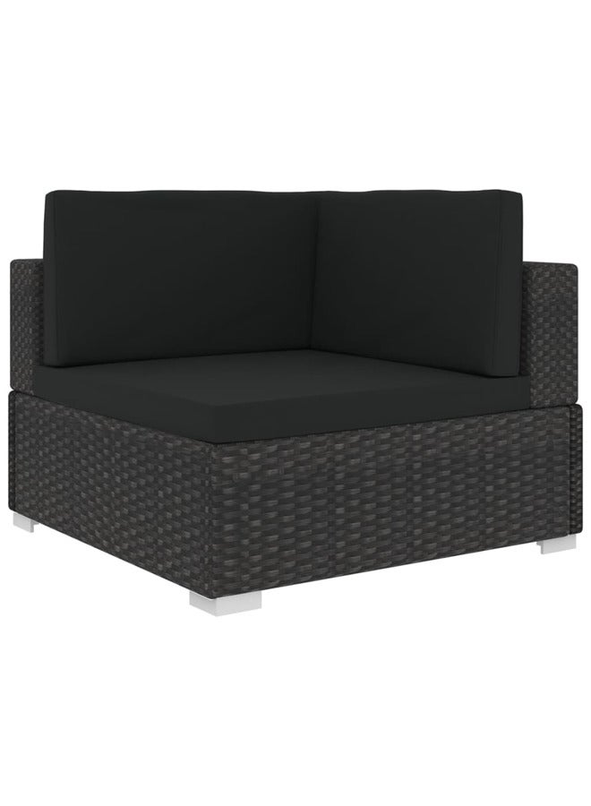 فيداكسل طقم 5 قطع كنب حديقة مع وسائد بولي روطان أسود 46753 - Image 3