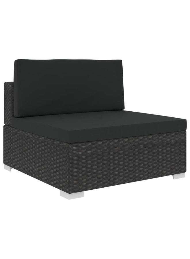 فيداكسل طقم 5 قطع كنب حديقة مع وسائد بولي روطان أسود 46753 - Image 2