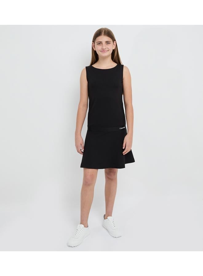 CALVIN KLEIN youth logo mini shift dress - Image 4