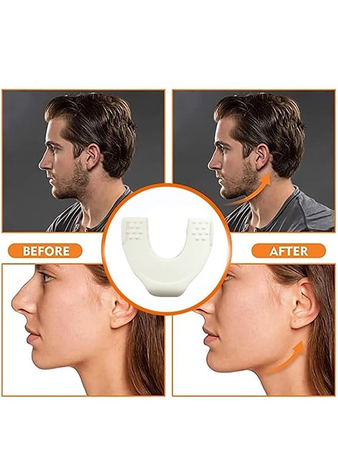 Generic For Men Women Resistance Levels Silicone Jaw Exerciser Tablets Powerful Jaw Trainer for Beginner, Intermediate Advanced Users Mandibular Trainer -White  - Image 2