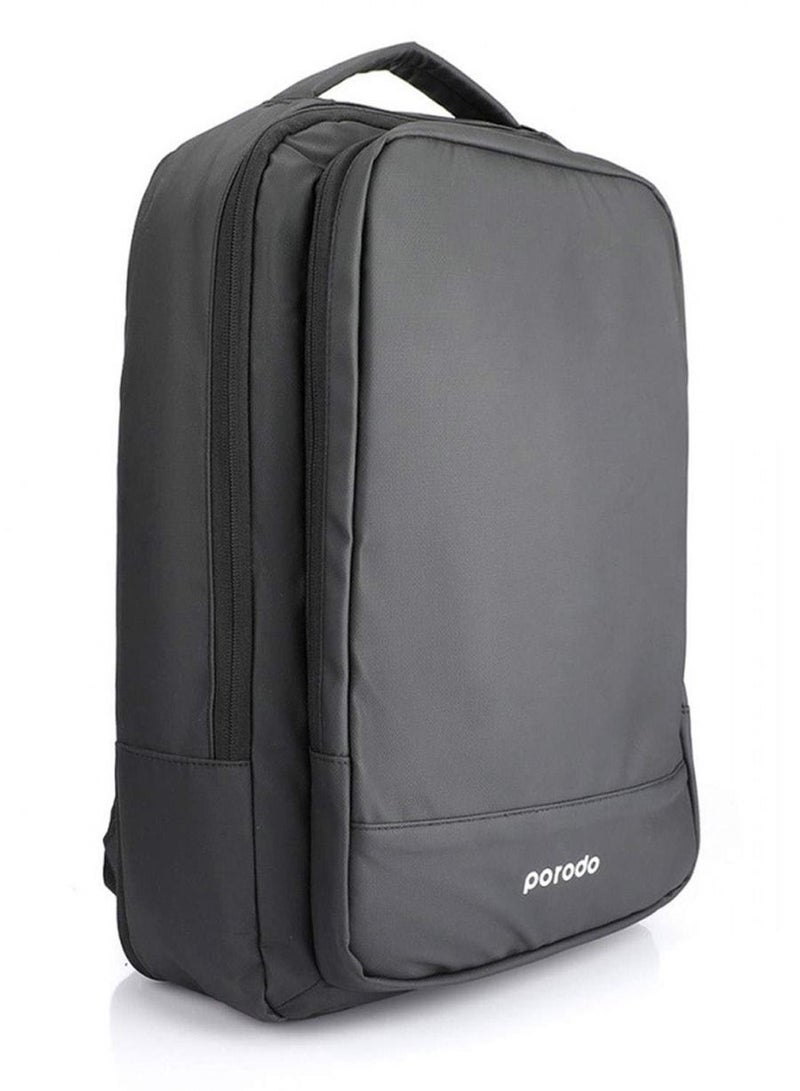 porodo حقيبة ظهر من بروودو لايف ستايل مقاومة للماء PU مع منفذ USB-A - أسود - Image 5