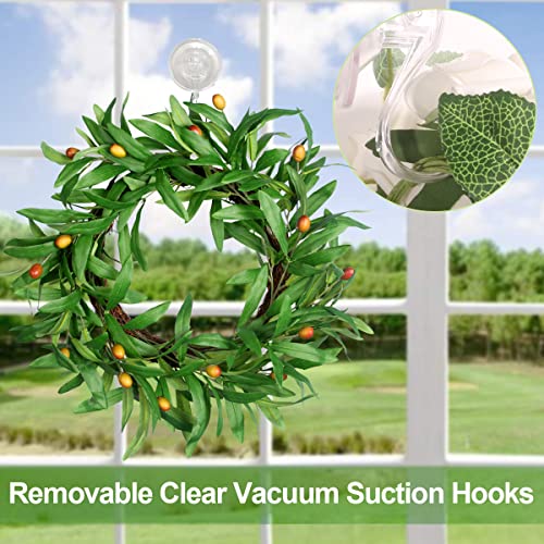 STAMI PLET 6 Pack Suction Cup Wreath Hanger,Large Clear Reusable Wreath Heavy-Duty Hook 22 LB Removable Strong Window Glass Door Suction Cup Wreath Holder Use for Halloween Christmas Wreaths Decorations - Image 5