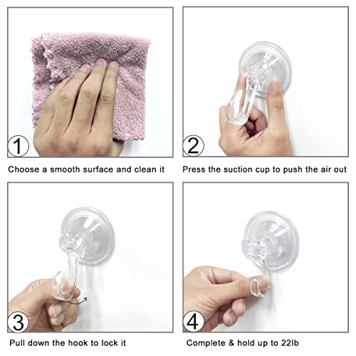 STAMI PLET 6 Pack Suction Cup Wreath Hanger,Large Clear Reusable Wreath Heavy-Duty Hook 22 LB Removable Strong Window Glass Door Suction Cup Wreath Holder Use for Halloween Christmas Wreaths Decorations - Image 4