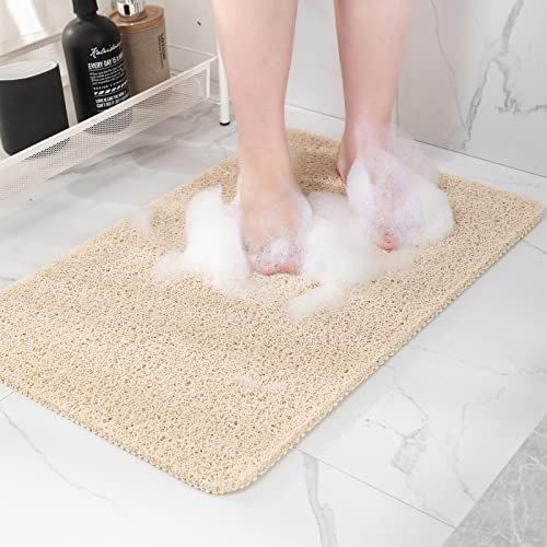 Hargiis Non Slip Shower Mat, Anti Slip Bath Mat, Quick Drying Bath Tub Mats, Foot Scrubber Mat, Anti Slip Mat for Tub, Floor, Bathroom, Home, Kitchen, Hotel (Beige 24”x24”) - Image 1