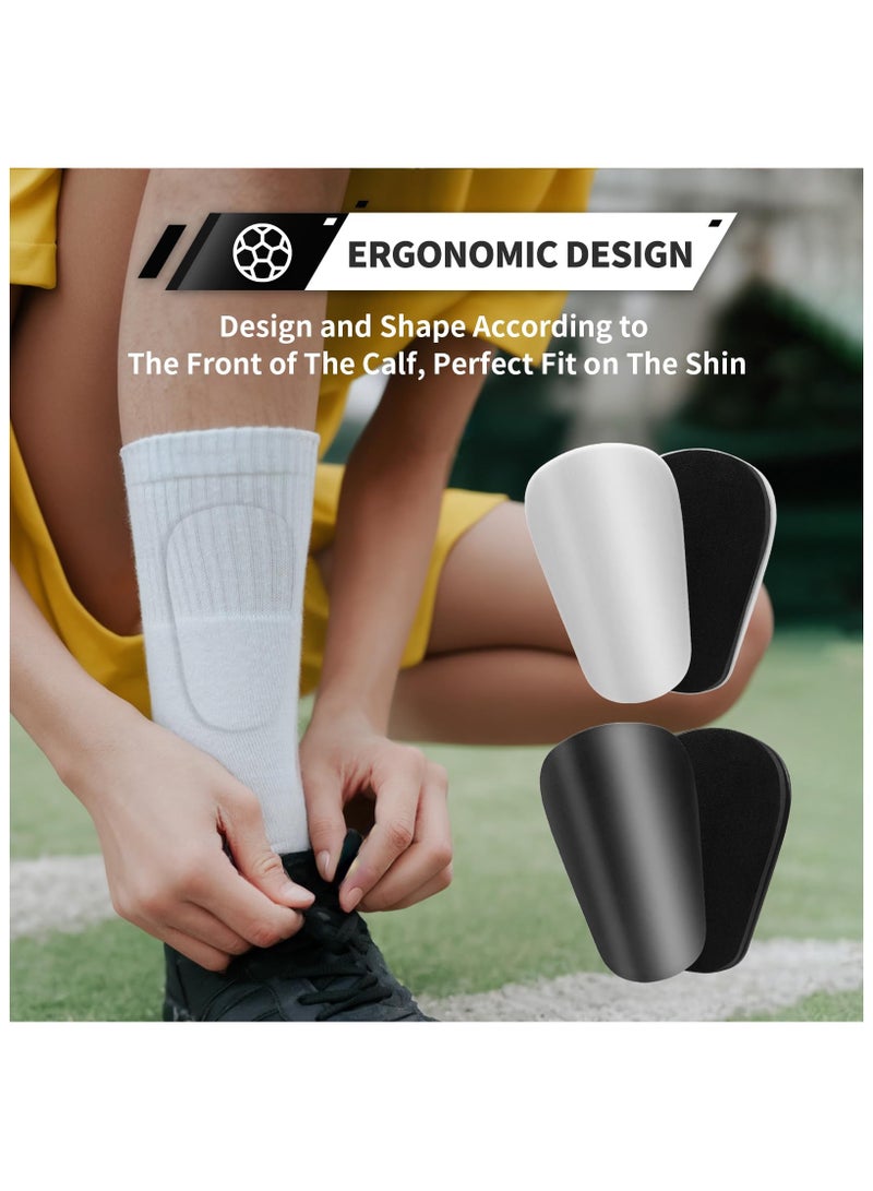 Cuken 4 PCS Soccer Extra Mini Shin Guards for Toddler Kids Youth and Adults, Ultra Miniature Shin Guards Soccer, Extra Small Shin Pads so Light and Comfortable (Black/White) - Image 5