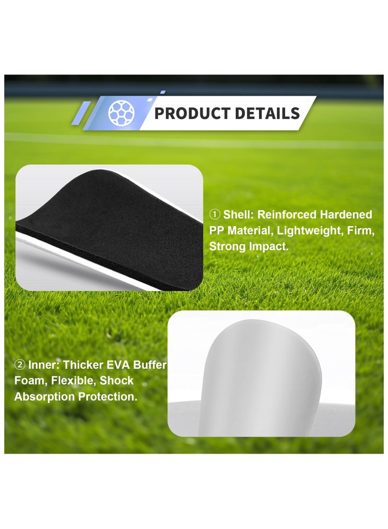 Cuken 4 PCS Soccer Extra Mini Shin Guards for Toddler Kids Youth and Adults, Ultra Miniature Shin Guards Soccer, Extra Small Shin Pads so Light and Comfortable (Black/White) - Image 3