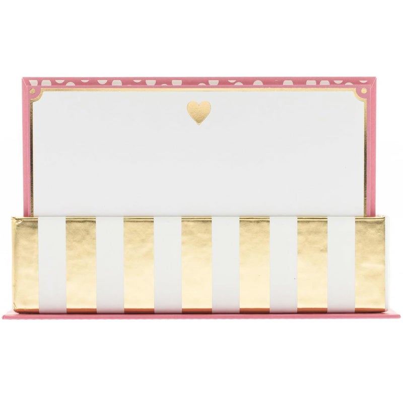 Graphique Gold Heart Flat Notes – Note Card Stationery with Adorable Soft Pink Border and Printed Gold Heart, 50 Note Cards and Matching Envelopes for Thank You Notes and Invitations, 5.625" x 3.5" - Image 5