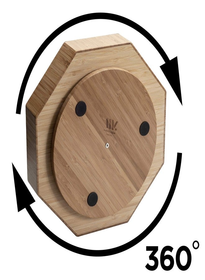 MobileVision Bamboo 360 Rotating Bathroom Toiletry & Cosmetic Spinning Tray for Countertops and Vanity with Lazy Susan Turntable, 10” Diameter with 2” Ledge - Image 3