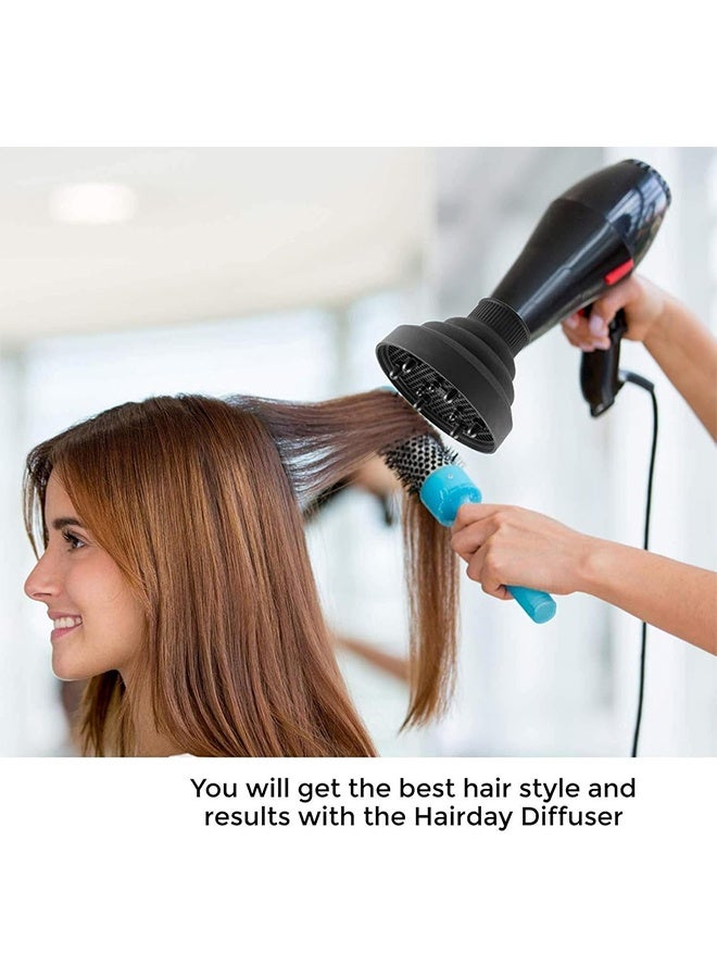 JS Universal Hair Diffuser Adaptable for Blow Dryers with 1.4-Inch to 1.96-Inch,for Curly or Wavy Hair, Lightweight Foldable Portable Travel Folding Design - Black - Image 5