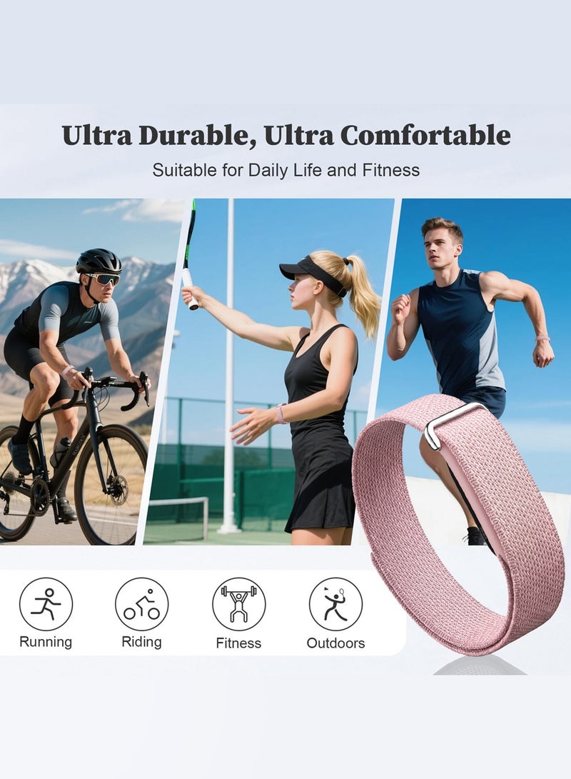 MARGOUN Woven Nylon Sport Loop Band for Fitbit Air – Breathable Elastic Replacement Strap with Secure Hook-and-Loop Fastener – Comfortable Lightweight Wristband  - Sandy Pink Sandy Pink - Image 5