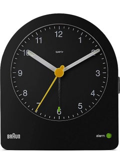 BC-22-B Classic Analog Alarm Clock, Crescent Alarm, Snooze Function, Back Light, Silent Motion, Black