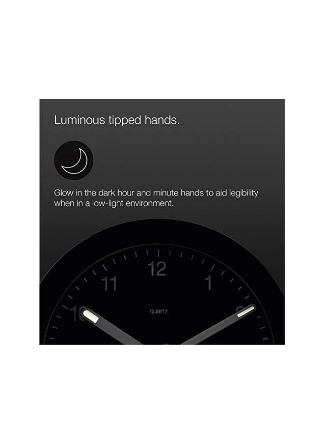 BRAUN - BC-22-B Classic Analog Alarm Clock, Crescent Alarm, Snooze Function, Back Light, Silent Motion, Black - Image 1
