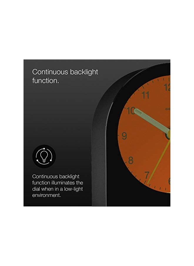 BRAUN - BC-22-B Classic Analog Alarm Clock, Crescent Alarm, Snooze Function, Back Light, Silent Motion, Black - Image 1