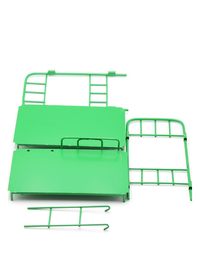 دايتويز سرير بطابقين للدمى، سرير مزدوج للدمى، مجموعة نماذج أثاث، سرير دمى مصغرة، للإكسسوارات، ديكورات المناظر الطبيعية DIY، أثاث غرفة خضراء - Image 5