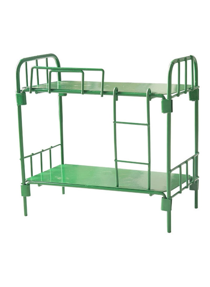 دايتويز سرير بطابقين للدمى، سرير مزدوج للدمى، مجموعة نماذج أثاث، سرير دمى مصغرة، للإكسسوارات، ديكورات المناظر الطبيعية DIY، أثاث غرفة خضراء - Image 1