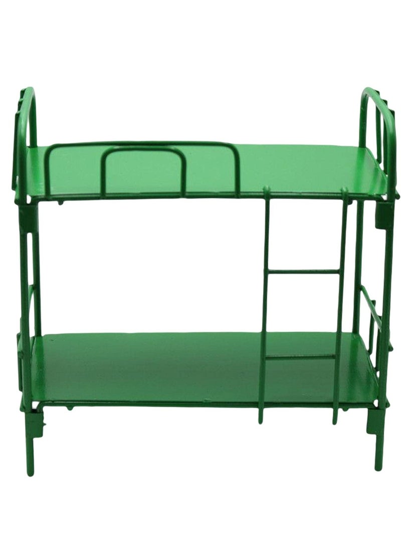 دايتويز سرير بطابقين للدمى، سرير مزدوج للدمى، مجموعة نماذج أثاث، سرير دمى مصغرة، للإكسسوارات، ديكورات المناظر الطبيعية DIY، أثاث غرفة خضراء - Image 2