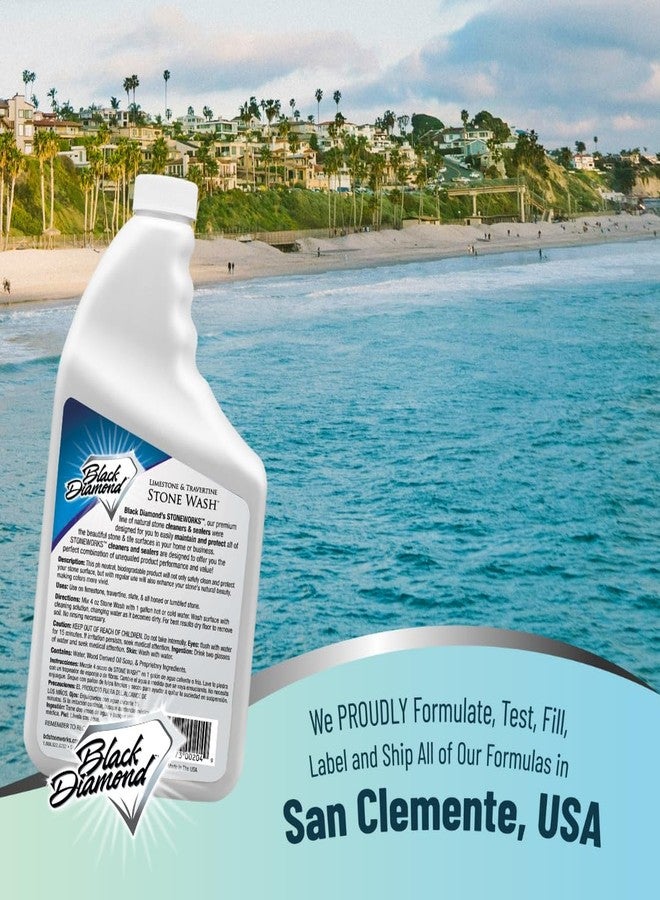 Black Diamond Stoneworks Limestone and Travertine Floor Cleaner: Natural Stone, Marble, Slate, Polished Concrete, honed or tumbled surfaces. Concentrated Ph. Neutral. (1-Quart) - Image 2