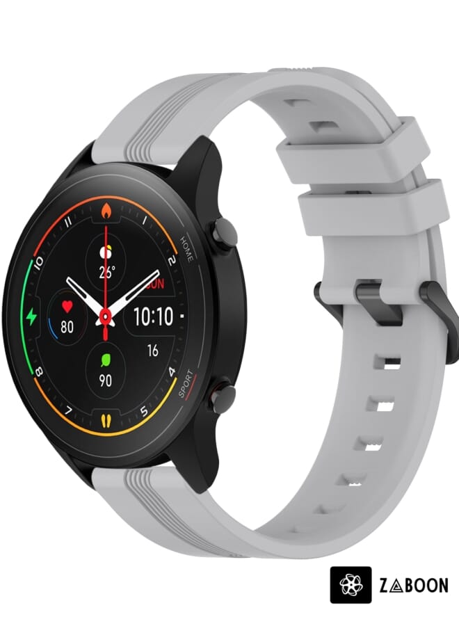 Zaboon Xiaomi MI Watch S1 Pro 22mm Concave Striped Slicone Watch Band - Image 1