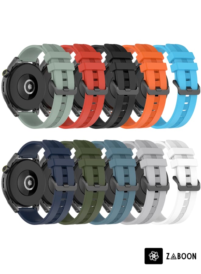 Zaboon Xiaomi MI Watch S1 Pro 22mm Concave Striped Slicone Watch Band - Image 4