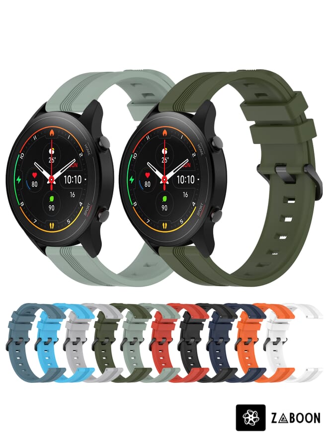 Zaboon Xiaomi MI Watch S1 Pro 22mm Concave Striped Slicone Watch Band - Image 3
