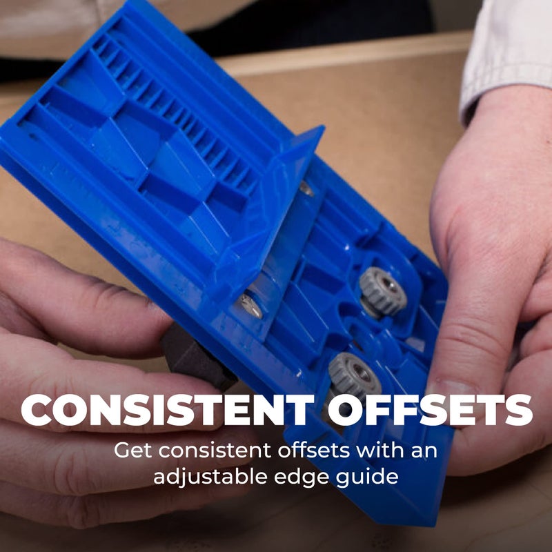 Kreg Cabinet Hardware Jig - Portable Straight Hole Drilling - Precision Drilling Without a Press - Moveable Edge Guide for Accurate Positioning - for Knobs & Small Pulls - KHI-Pull - Image 5