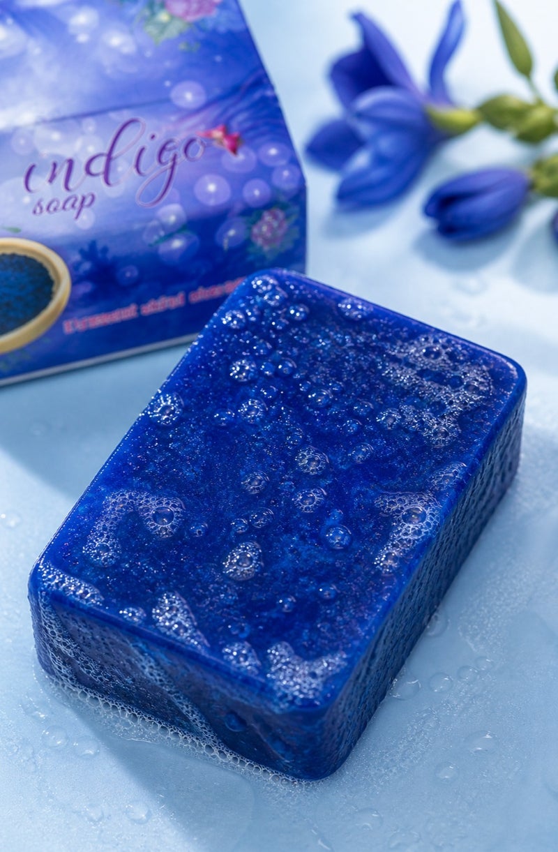 SILK SMOOTH Indigo Soap 100g – Natural Skin Brightening & Deep Cleansing Bar – Helps Even Skin Tone & Reduce Dark Spots – Gentle Face & Body Soap - Image 4