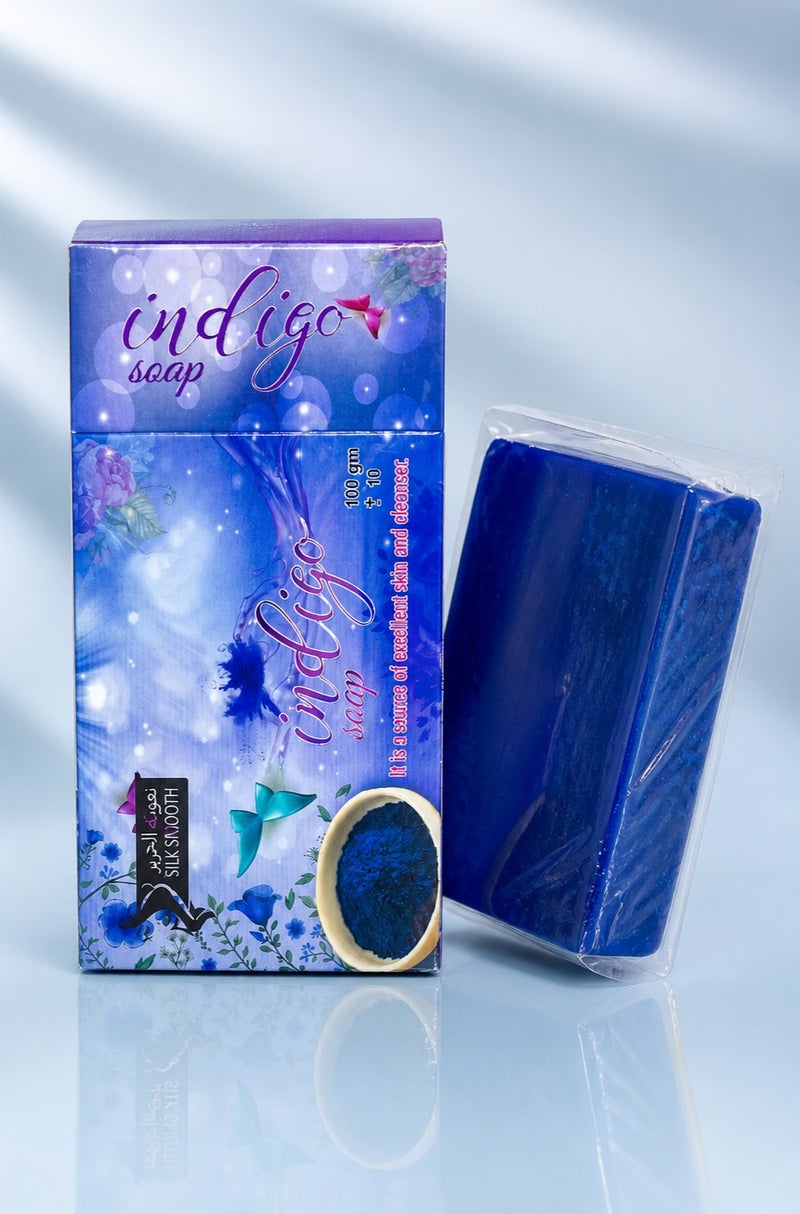 SILK SMOOTH Indigo Soap 100g – Natural Skin Brightening & Deep Cleansing Bar – Helps Even Skin Tone & Reduce Dark Spots – Gentle Face & Body Soap - Image 1