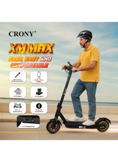 Crony XM Max E Scooter 350W Motor, 36V 15.6AH Battery, 35-55KM/lH Top Speed, 25-45KM Range, Front Suspension, LED Base Light, LCD Display, App Connectivity, Foldable Electric Scooter with Phone Holder, Hand Bell,hook,Solid Tires, Lock, Lightweight Frame 120KG Load, Ideal E-Bike for Adults, Off-Road, Commuter E Skateboard, Fast Speed Electric Scooter for Adults Teens & Kids Urban Mobility tool,Perfect Scooter for Outdoor Adventures, Youth Electric Rideable, Portable Electric Scooter with Safety Features, Ideal for Kids Who Want to Explore, Fun and Practical Scooter for Family Rides, Suitable for Youth Riders,Antivibrator  - Image 5