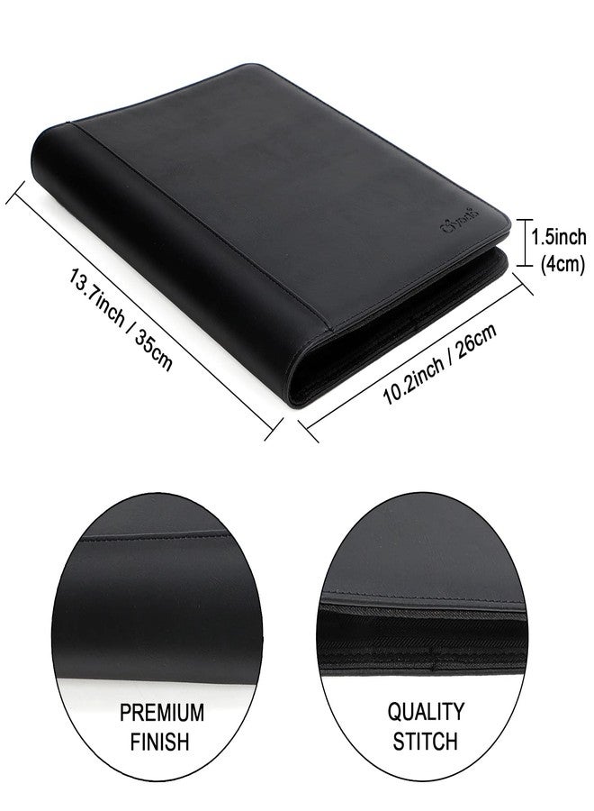 Yodo Zippered 3-Ring Binder Portfolio, Professional Executive Padfolio Organizer for Documents, Resume, Business Meetings & Interviews, Fits A4/Letter Size Paper, Black - Image 4