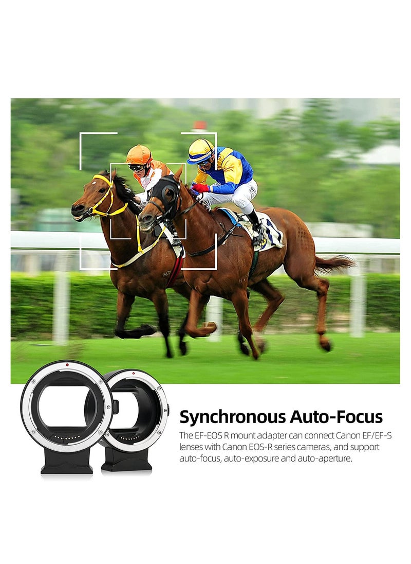 SYOSI - EF to EOS R Mount Adapter, EF/EF-S Lens to RF Mount Camera Autofocus Converter Ring Compatible with Canon EOS R Ra RP R6 Mark II R6 R5 R3 R7 R10 R8 R50 - Image 1