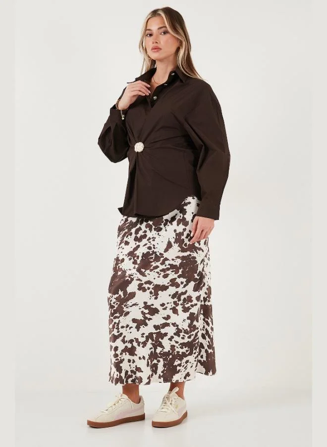 Lela Lela Cotton Regular Fit Brooch Detailed Long Sleeve Shirt Women's SHIRT 6834990