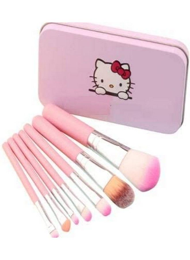 Hello Kitty Makeup Fever Mini Brush Set Pink 7 Pieces Kitty8 - Image 4