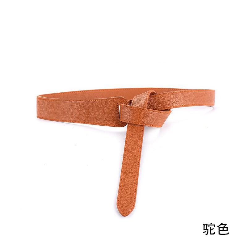 Factory Direct Knot Shirt New Belt Womens Belt South Korea Fashion Joker Waist Seal with Skirt Korean Fashion Navy blue  - Image 2