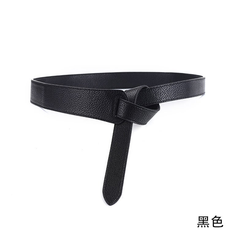 Factory Direct Knot Shirt New Belt Womens Belt South Korea Fashion Joker Waist Seal with Skirt Korean Fashion Navy blue  - Image 4