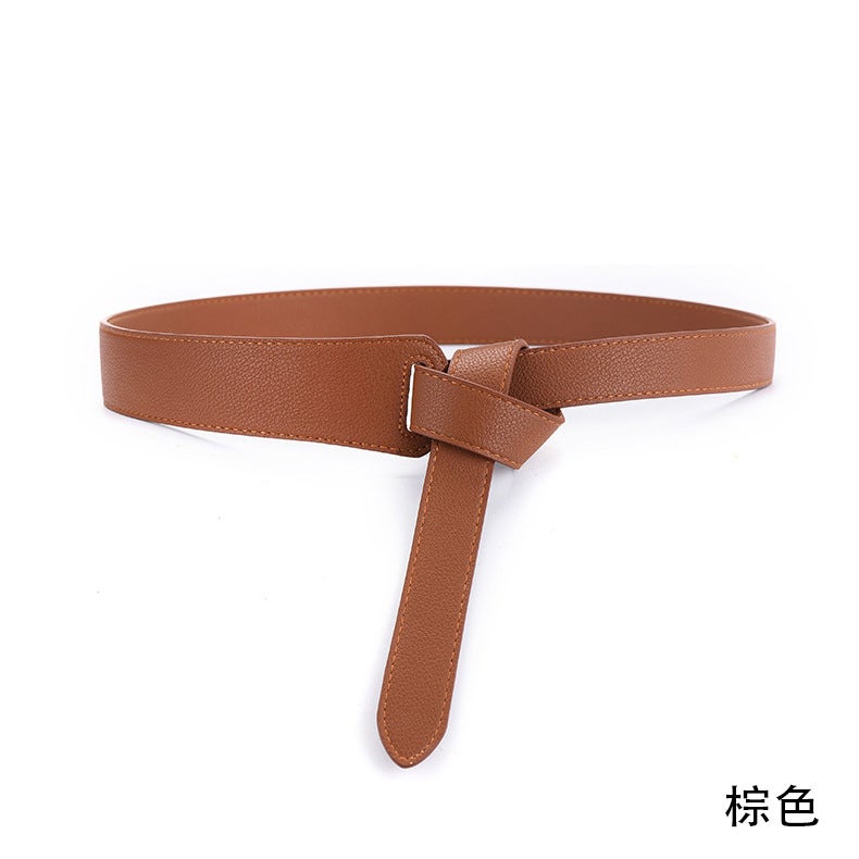 Factory Direct Knot Shirt New Belt Womens Belt South Korea Fashion Joker Waist Seal with Skirt Korean Fashion Navy blue  - Image 3