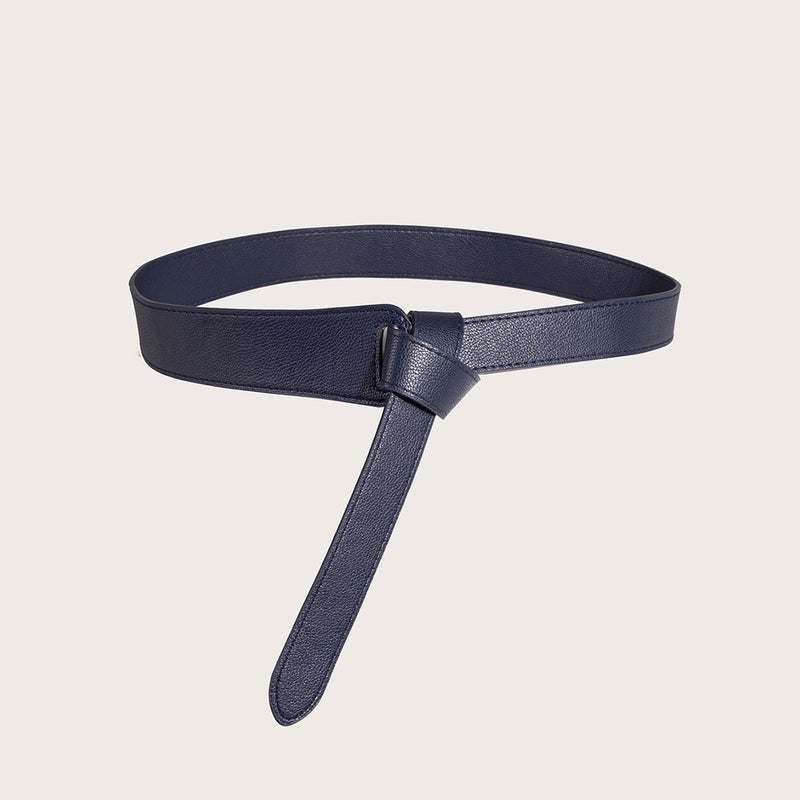 Factory Direct Knot Shirt New Belt Womens Belt South Korea Fashion Joker Waist Seal with Skirt Korean Fashion Navy blue  - Image 1