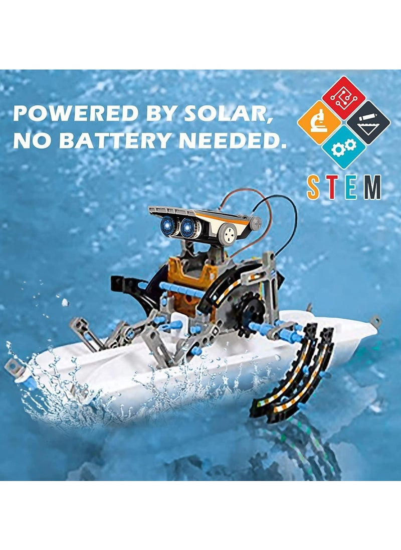 CMGTYYD. مجموعة ألعاب STEM Toys 12 في 1 التعليمية للروبوتات الشمسية التعليمية، 190 قطعة من مجموعة تجارب علمية للبناء، تعمل بالطاقة الشمسية، هدايا للأطفال من سن 8-16 سنة فما فوق  - Image 4
