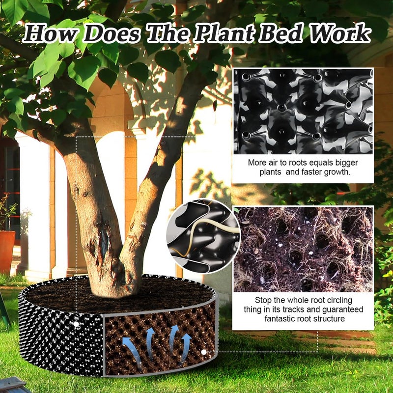 RooTrimmer 60 Gallon Air Pruning Container, Raised Garden Bed New Plastic Nursery Pot Fruit Vegetable Garden Grow beds (4 ft Diameter), Black - Image 3