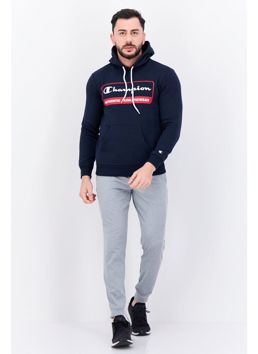 Champion Men Comfort Fit Long Sleeve Outdoor Sweatshirts, Navy  - Image 4